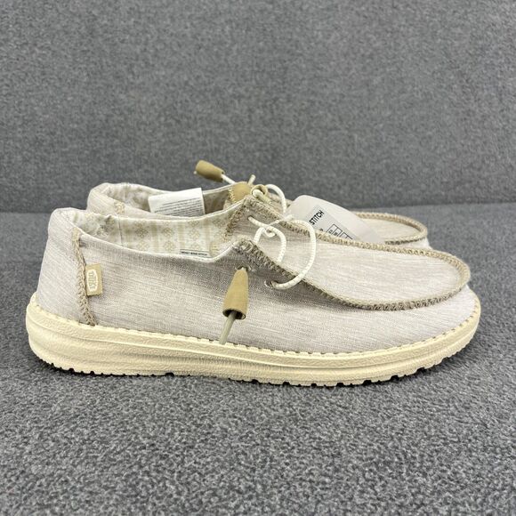 Hey Dude Wendy Boho Stitch Gray Shoes Women W 8 Slip On Loafer White Latte - Picture 3 of 16